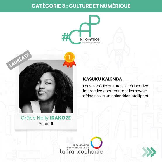 Kasuku Kalenda, lauréat du Cap Innovation 2025, catégorie Culture et Numérique, avec le soutien de l'Organisation internationale de la Francophonie